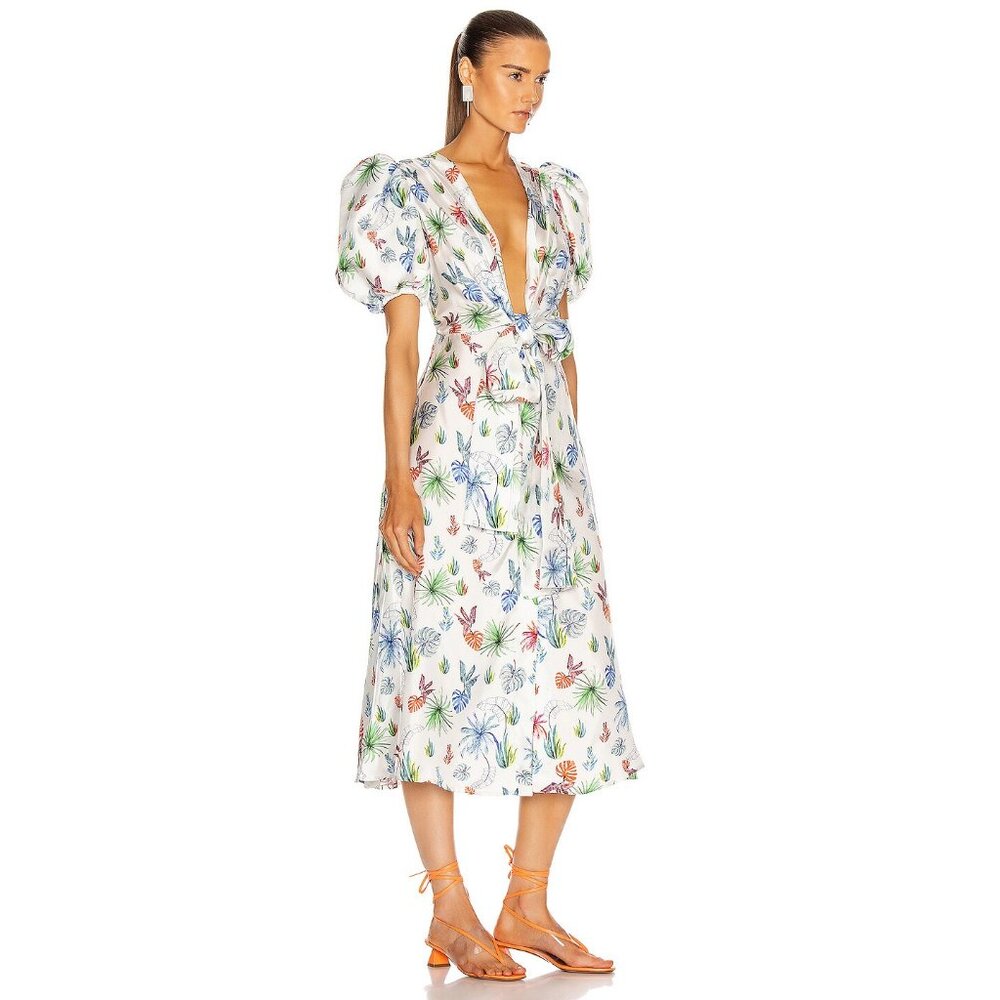 Silvia Tcherassi Lirio Floral Print Silk Dress